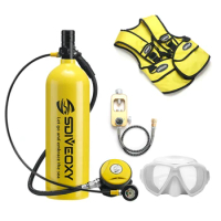 2L Scuba Diving Equipment/gear Mini Tank Mask/Adapter Cylinder Oxygen Bottle Underwater Snorkeling Set B Set
