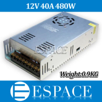 50piece/lot New Arrival 12V 40A 480W Switching Power Supply Driver for LED Strip AC 100-240V Input to DC 12V free fedex