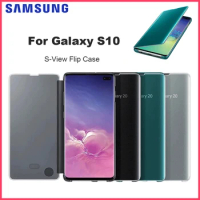 Original Samsung Galaxy S10 S-View Flip Case Galaxy S10 clear view case galaxy S10 High-quality Mirror Phone Case