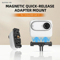 Magnetic Quick Release Mount Action Camera Selfie Stick Tripod Adapter Foldable Cam Stand for Insta360 GO 3