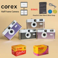 Corex CH1 Half Frame Film Camera Reusable Camera Like H35 Camera (Optional Kodak Colorplus 35mm Film/Gold 200 Film 36 exp.)