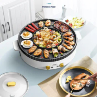 Double Bbq Electric Hot Pot Accessories Divided Soup Hot Pot Pan Platter Vegetable Mandarin Fondue Chinoise Kitchen Appliances