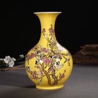 Jingdezhen Hand Painted Ceramic Vase Flower Simple Modern Chinese Living Room Porch Cabinet Decoration plum blossom pattern vase
