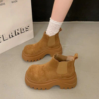 Platform Short Boots Women 2025 New Hot Spring Autumn Single Boots Brown Martin Boots Yellow Boots W