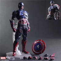 Play Arts Captain America Action Figure Movable Marvel Collection Avengers Model Toys