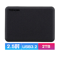 TOSHIBA 東芝 V10 Canvio Advance 先進碟 2TB 2.5吋外接式硬碟 (黑)