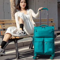 20"24"28" Travel Carry-on Soft Canvas Expandable Luxury Suitcase On Wheels Trolley Rolling Luggage Boarding Case Free Shipping