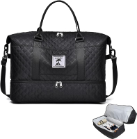 Travel Duffle Bag with Shoe Compartment Large Weekender Tote for WomenCarry on Overnight BagGym Duff