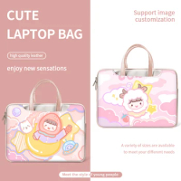 Laptop Bag PU Laptop Sleeve Multifunction Case 12"13.3"14"15.6"17"Bag For Macbook/HP/Asus/Acer/Lenovo DIY Cartoon Carrying Bag