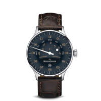 【MeisterSinger 明斯特單指針】AS902OR 星象錶 黑棕 自動上鍊 40mm(機械錶 男錶 女錶 自動錶)