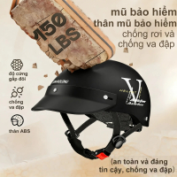 Mũ bảo hiểm nửa đầu, vỏ ABS chịu va đập, kính gấp chống bụi, thiết kế thời trang dành cho nam và nữ.