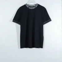Kaos BALMAIN BAND TEXT COLLAR LINE SLEEVE WHITE BLACK TSHIRT 100% ORIGINAL S