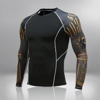 Long Sleeve Sport Shirt Men Fitness T Shirt Gym Tshirt Sportswear Running Quick Dry Compression Shirt Workout Sport Top