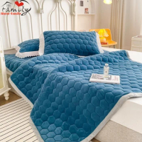 Crystal Velvet Mattress Winter Warm Thicken Floor Pad Student Dormitory Tatami Foldable Mats Double Bed Queen King Size Bedding