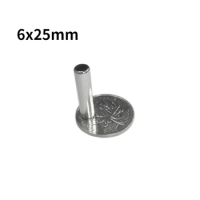 10/50PCS 6x25 mm Search MinorMagnet Diameter 6mmx25mm Bulk Small Round Magnet 6x25mm Neodymium Disc Magnet 6*25 mm