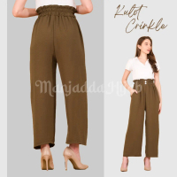 Celana Kulot Wanita Cringkle Highwaist Kancing - Celana Kulot Cringkle Highwaist yang Modis