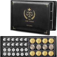 Black 312-grid Collection Album With Large And Small Grid Combinations, Commemorative Circulating
