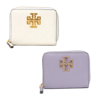 【TORY BURCH】雙T-LOGO素面拉鍊短夾
