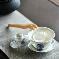 單個茶碗蓋碗茶杯陶瓷大號三才泡茶碗白瓷功夫茶具德化白紫砂青瓷