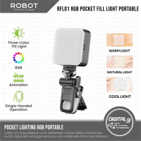 ROBOT RFL01 Fill-in Light RGB 360° Full Color Animation Pocket Lampu Multifungsi Three Color Tempera
