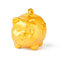 【元大珠寶】買一送金珠黃金小擺件純金9999招財撲滿豬-大(2.86錢正負5厘)