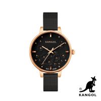 【KANGOL】英國袋鼠│繁花似錦浮雕腕錶 / 手錶 - KG72538-06Y(曜石黑)