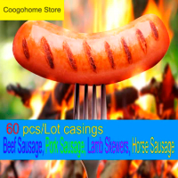 60 Pcs/Lot Sausage Hot Dog Casing Cooking Tools Casing for Sausage Maker Machine Sausage Sausage Packaging Tools Inedible Casing