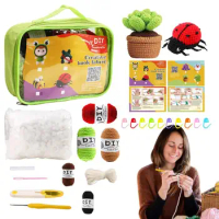 Beginner DIY Crochet Kit Set with Instructions Handmade Knitting Wool Animal Toy Beginner DIY Crochet Kit Set With Instructions