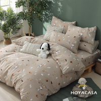 【HOYACASA 】x史努比聯名系列-雙人吸濕排汗天絲兩用被床包四件組-探險家