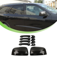 for Dodge Durango 2011-2022 Door Handle Sticker Decal /Rearview Mirror Decoration Trim Cover Car Exterior Accessories ABS Black
