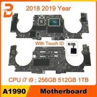 Original A1990 Motherboard For Macbook Pro Retina 15" A1990 Logic Board With Touch i7 i9 16GB 32GB 256GB 500GB 1TB 2018 2019