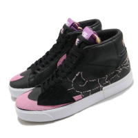 【NIKE 耐吉】滑板鞋 Zoom Blazer Mid 男女鞋 SB 基本款 簡約 氣墊 舒適 情侶穿搭 黑 粉(DA2189-002)