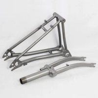 Folding Bike Rear Frame P Line Titanium Front Fork Rear Triangle Kit