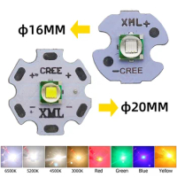 5pcs 5W CREE T6 LED lighting source WHITE/ WW/B/UV Light Power LED chip on 20mm 16mm PCB board Bead For Bicycle accessories Head