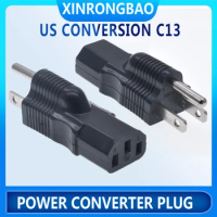 Power Adapter American Plug Converter,Nema 5-15P To IEC 320 C13 Adapter,US 3 Prongs Male To IEC Female Adapter PDU APC UPS black