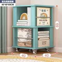 【E家工廠】360°旋轉書架  書籍收納架 桌面書架 書架櫃 書架 書櫃 閱讀架(179-KC旋轉書架兩層（藍色）)