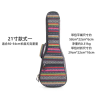 Bohemian Ukulele Bag 21/23/26 Inch 10mm Padded For Both Soprano Concert Nylon Backpack