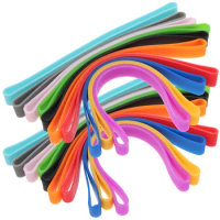20 Pcs Books Colored Silicone Bands Flexible for Fixing Straps Colorful Elastic
