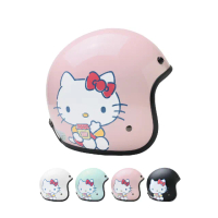 【EVO】果醬Kitty 成人 復古騎士帽(原廠 授權 卡通 3/4罩式 KT 凱蒂貓 安全帽)