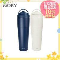 WOKY沃廚 手提激凍輕芯鈦瓷易潔層保溫杯1000ml(附吸管)