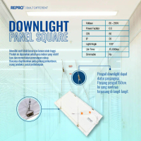 REPRO Lampu Panel Kotak - Lampu Panel LED - Lampu Downlight 60X60cm Inbow Panel Square - Lampu Plafo