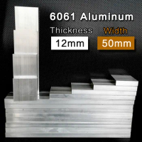 6061 Aluminum Alloy Flat Bar Thickness 12mm Width 50mm Length 50mm 100mm 150mm 200mm 300mm