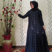 gamis Katun gamis bordir Bunga gamis pintu aceh gamis lebaran model terbaru