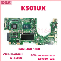 K501UX i5/i7-6th CPU 4GB/8GB RAM GTX940M-2G Mainboard For ASUS K501U K501UQ K501UW K501UXM K501U A501U K501UB Laptop Motherboard