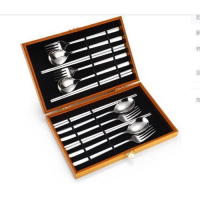 不鏽鋼韓式禮盒餐具（筷勺）銀色12件套） 