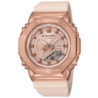 CASIO 卡西歐 G-SHOCK 八角形錶殼 閃耀粉紅金 雙顯腕錶 母親節 禮物 40.4mm / GM-S2100PG-4A
