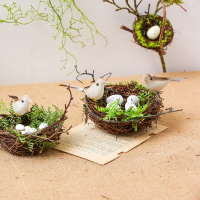 創意寵物鳥巢幼兒園植物角環創材料自然角裝飾布置森系掛飾麻繩