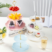 蛋糕點心架 陶瓷水果盤歐式三層點心盤蛋糕盤多層糕點盤客廳創意糖果托盤架子 【CM7991】