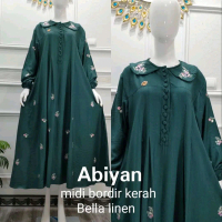 midi drees merk abiyan (salvina) ys terbaru viral 2022 Casual Dewasa Casual Dewasa Dress Nyaman