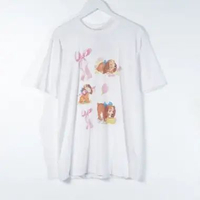 Kaos RONRON X LADY AND THE TRAMP MULTI RIBBON WHITE TSHIRT 100% ORIGINAL 54X75CM